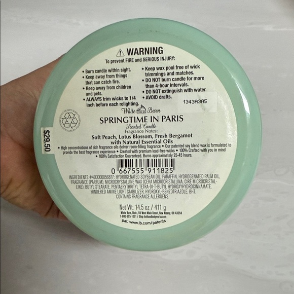 Bath & Body Works Springtime in Paris Candle - Green - Picture 3 of 3